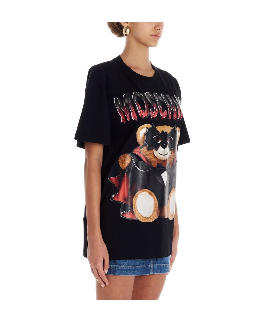 Moschino Teddy Bear Printed T-shirt In Black