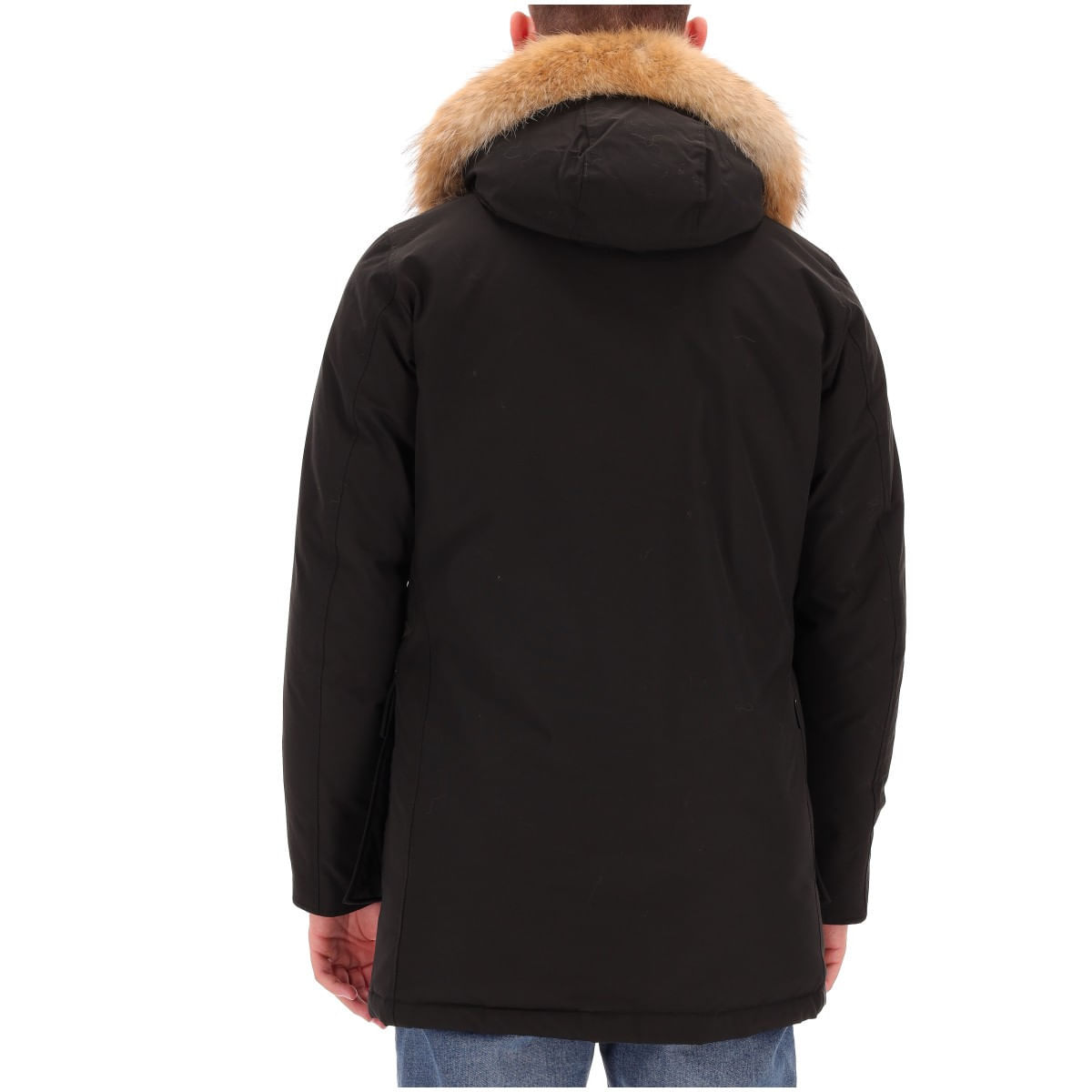 Woolrich Long-sleeved Down Jacket In Black