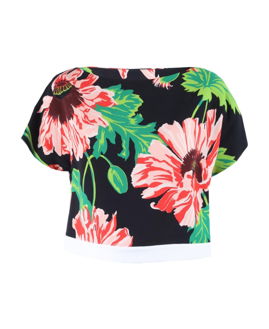 Stella Mccartney Floral Printed T-shirt In Black