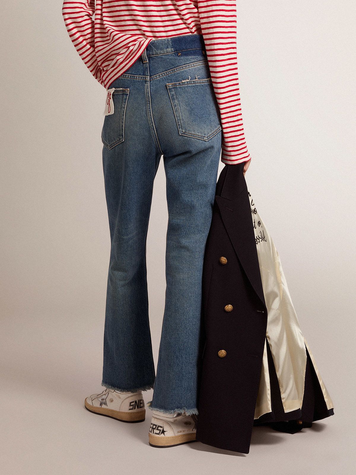Golden Goose Classic Straight-leg Denim Pants With Vintage Finish In Blue