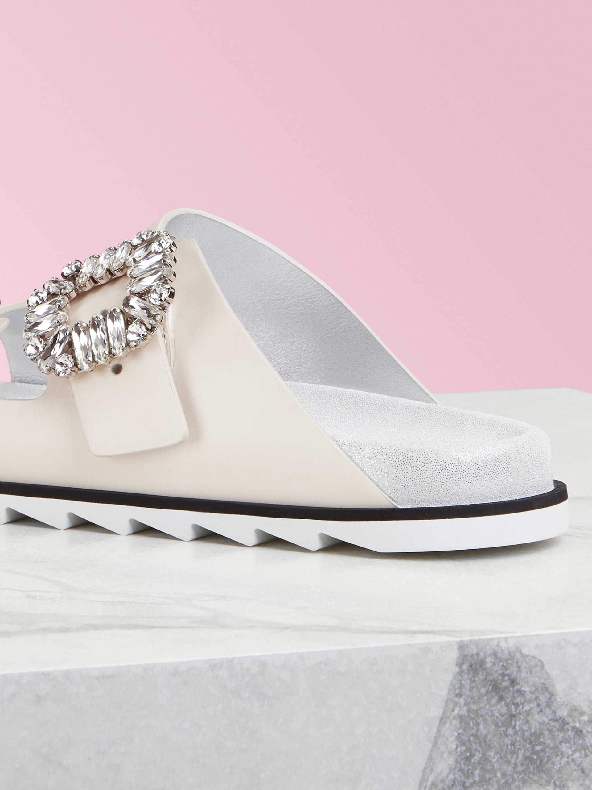 Roger Vivier Women Slidy Viv Strass Buckle In Multi