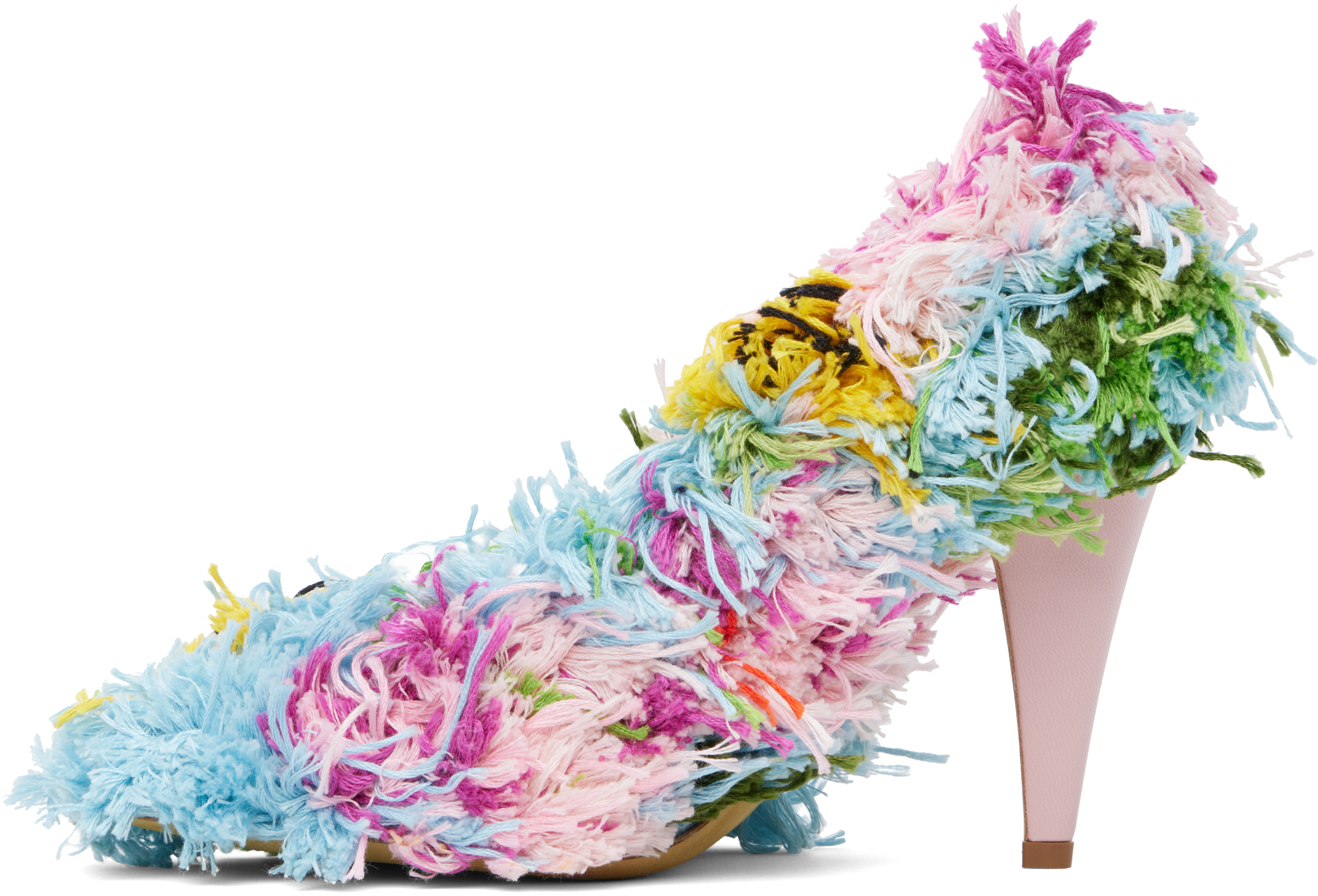 Moschino Tufted High Heels In Multi
