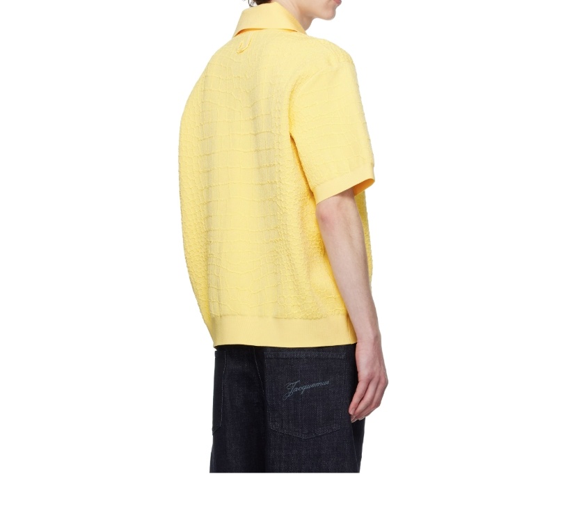 Jacquemus Polo Shirt With Lapel Short Sleeve In Yellow