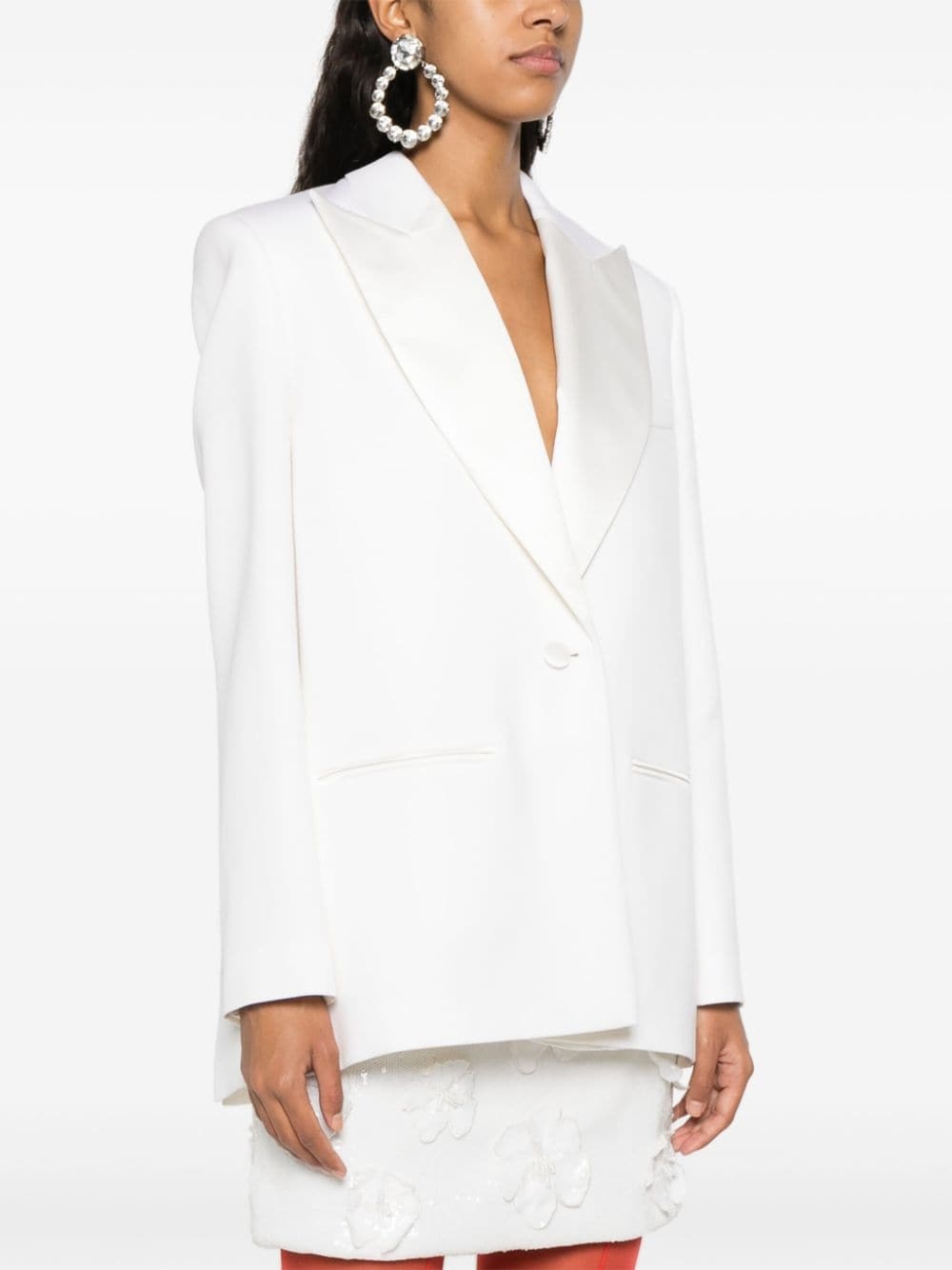 Magda Butrym Single-breasted Wool Blazer In White