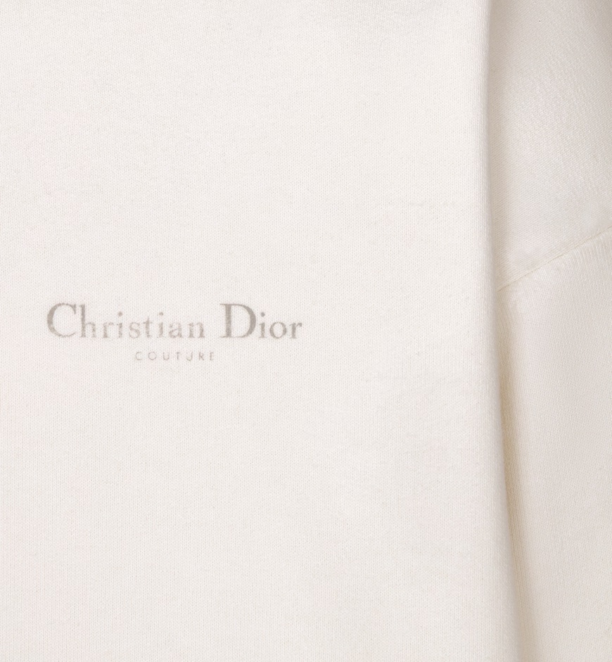 Dior Christian  Couture Hooded Lined Sweatshirt In White