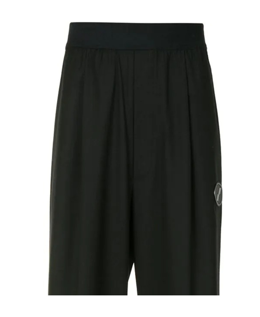 We11 Done Elasticated Wide Leg Trousers In Black