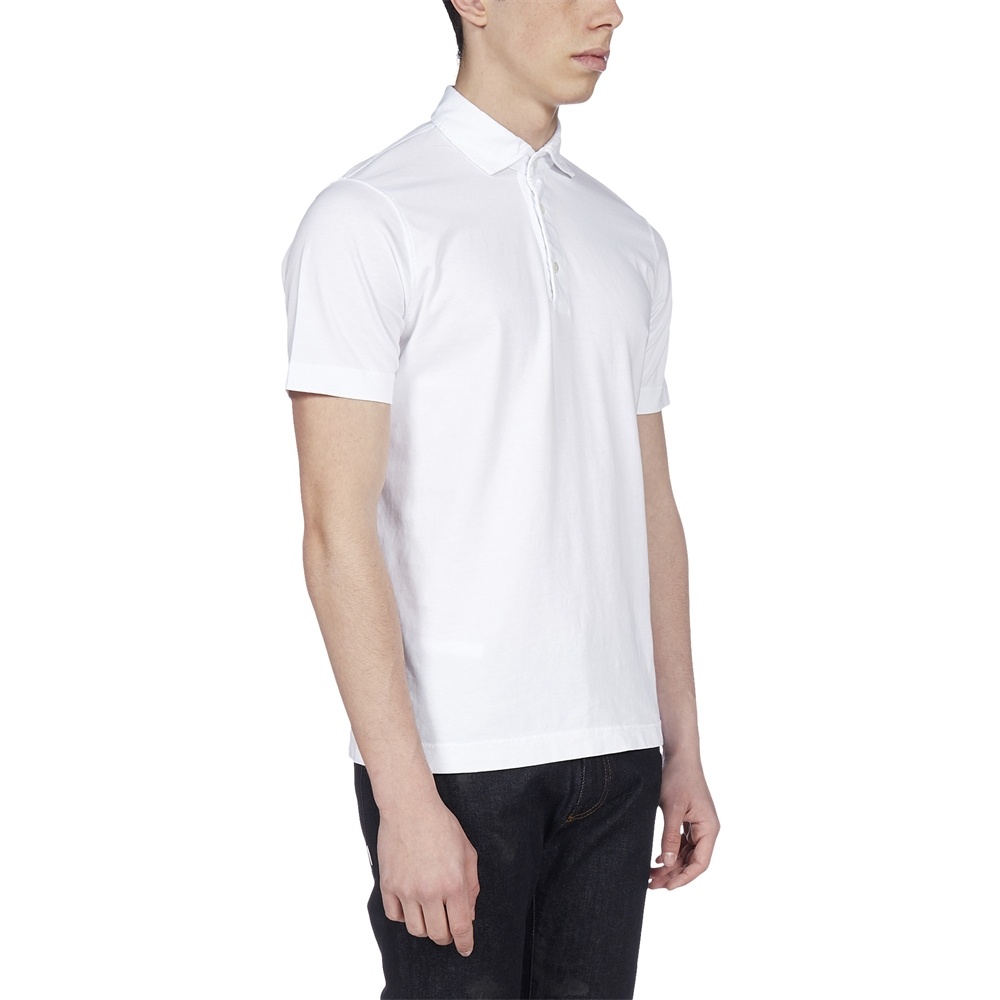 Drumohr Logo Label Jersey Polo In White