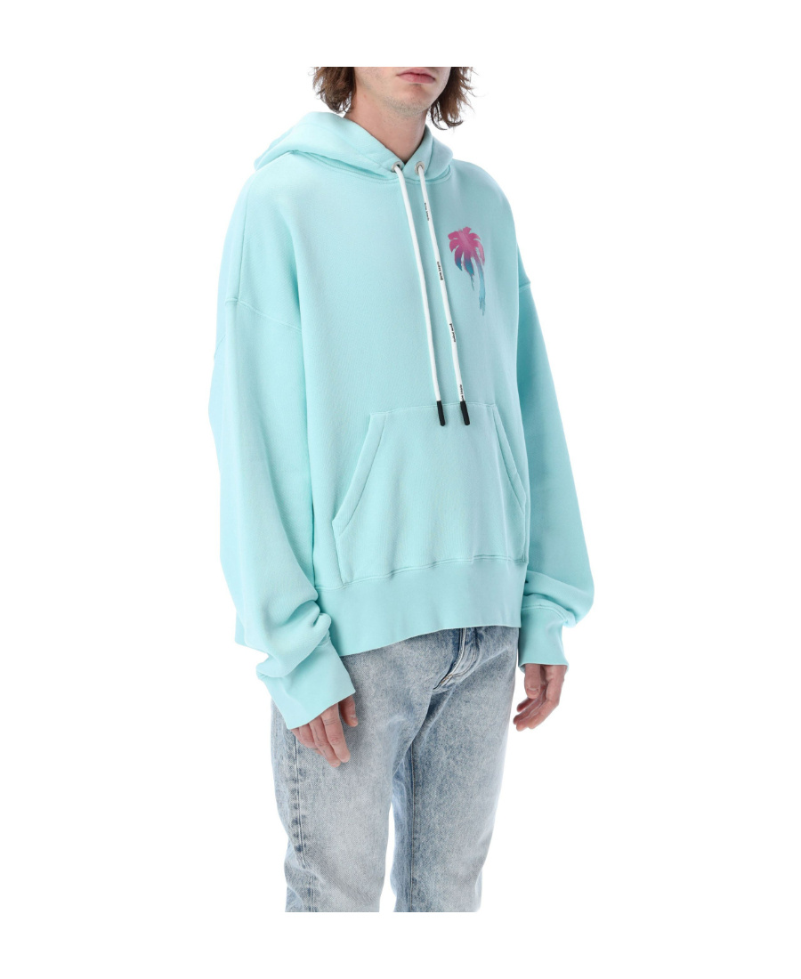 Palm Angels I Love Pa Print Hoodie In Blue