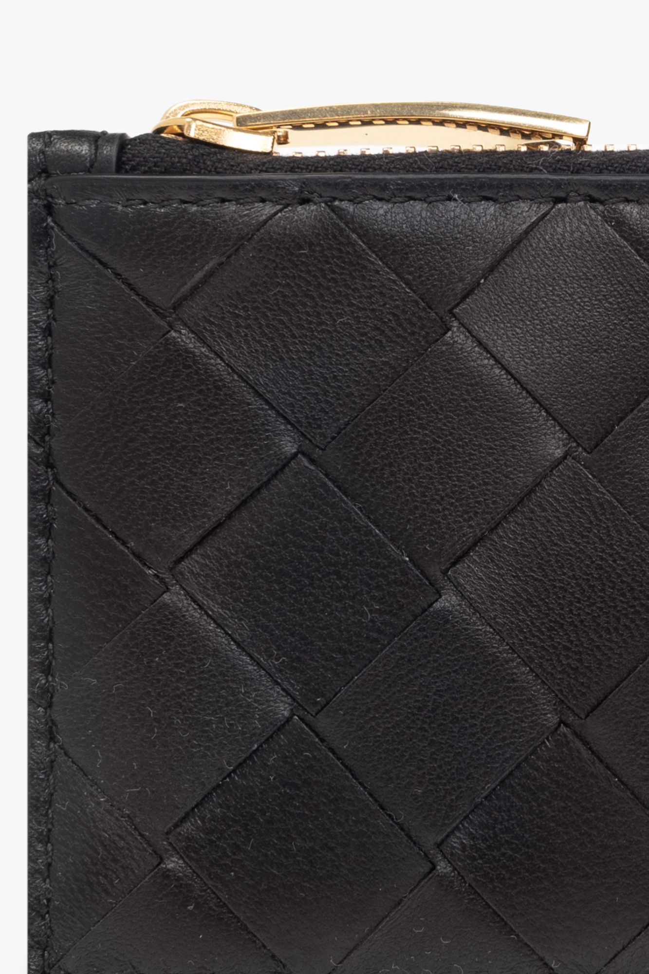 Bottega Veneta Logo Card Bag In Black