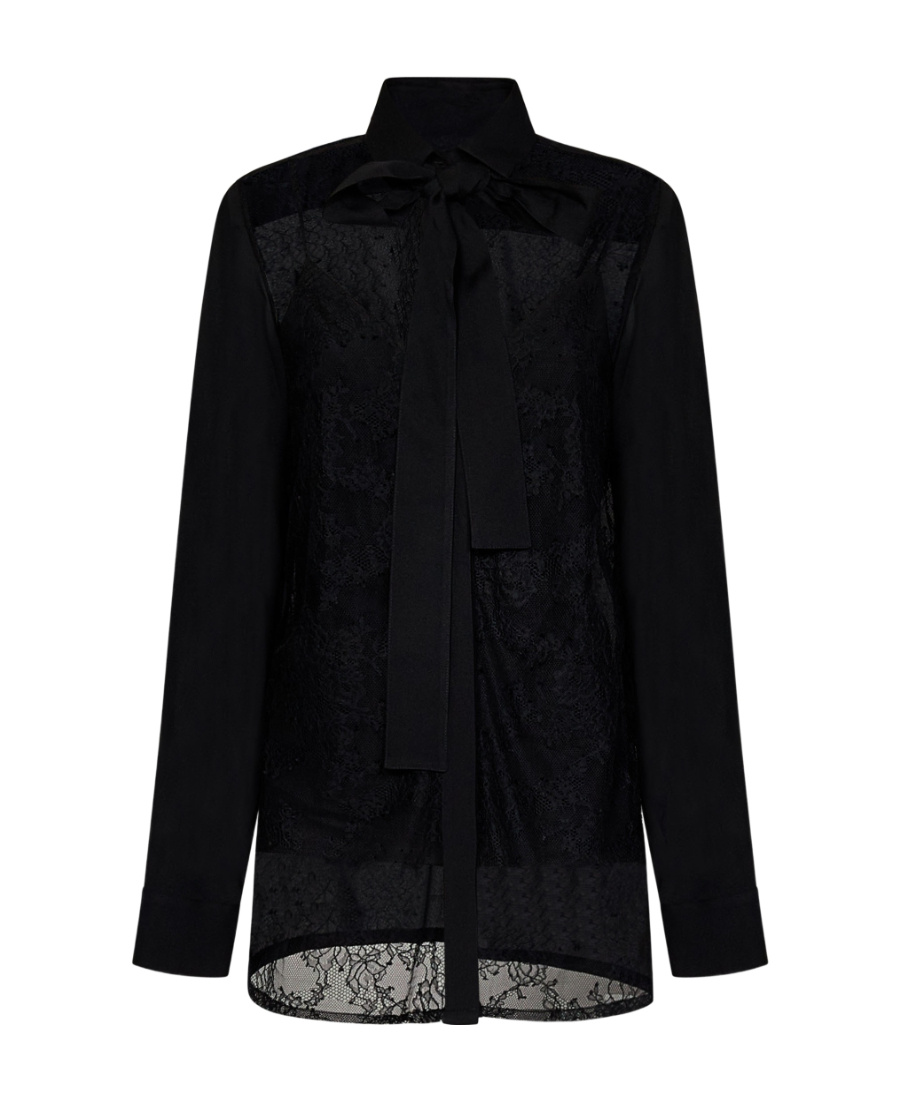 ELIE SAAB LACE-PATTERN PUSSY-BOW BLOUSE