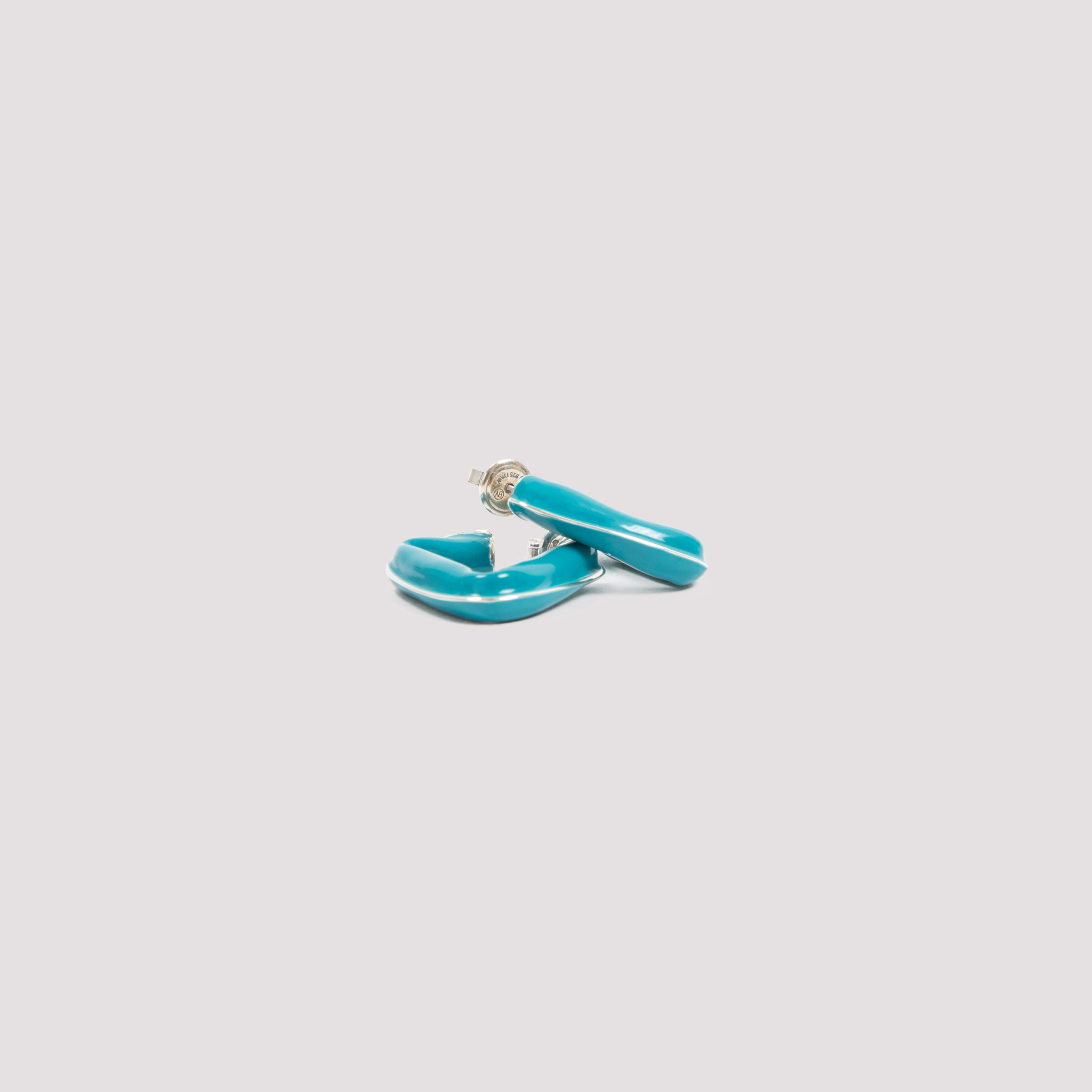 Bottega Veneta Triangle Twisted Earrings In Green