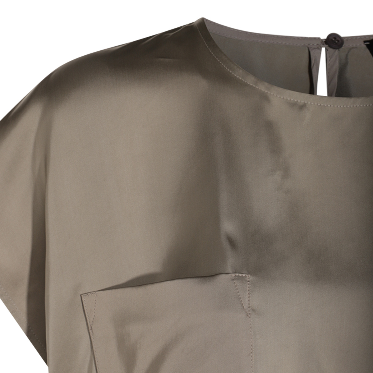 Fabiana Filippi Satin Top Sleeves Keyhole Back In Gray