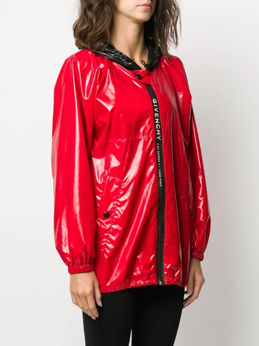 Givenchy Women's Hooded Wind Jacket In Red