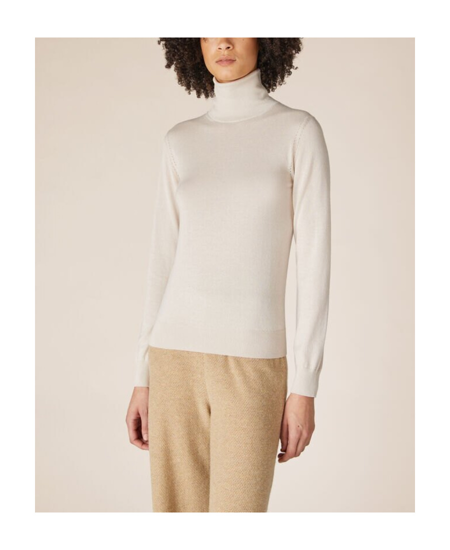Loro Piana Neo Piuma Turtleneck Sweater In White