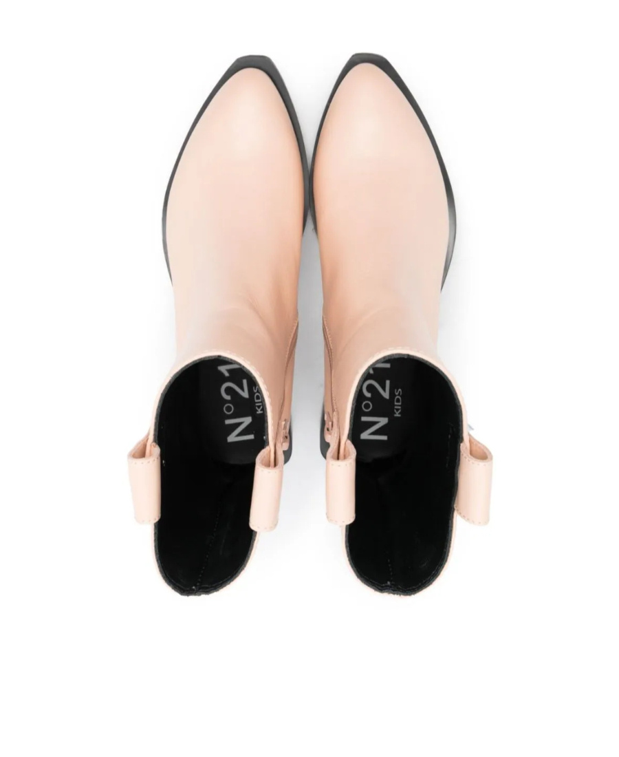 N°21 Ankle Boots With Logo Plaque In Nude