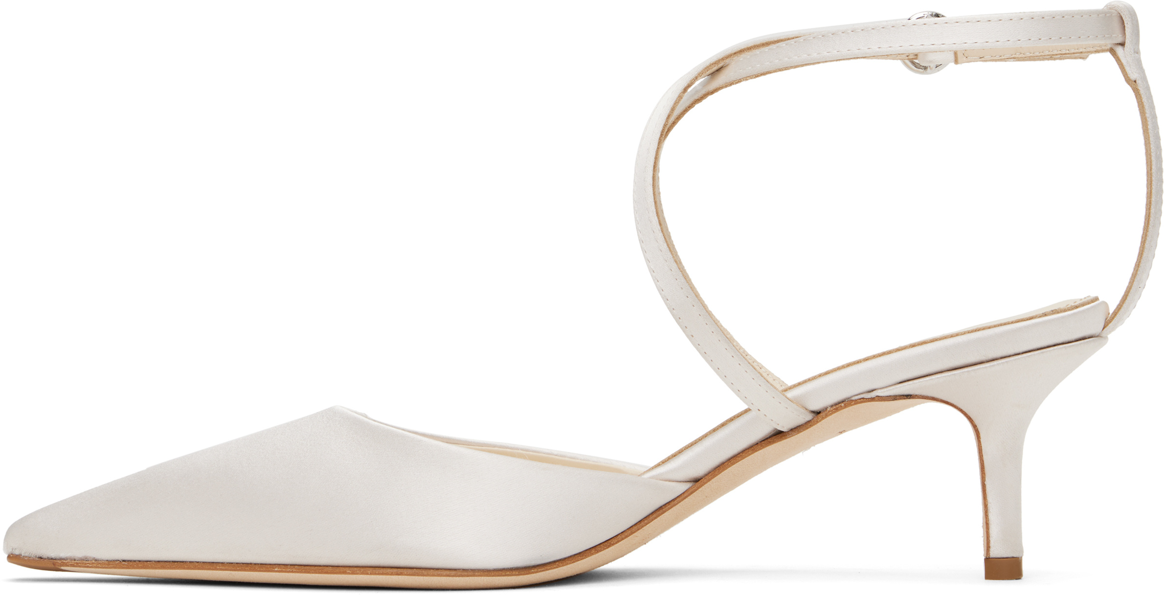 Aeyde Salome Satin Heels In White