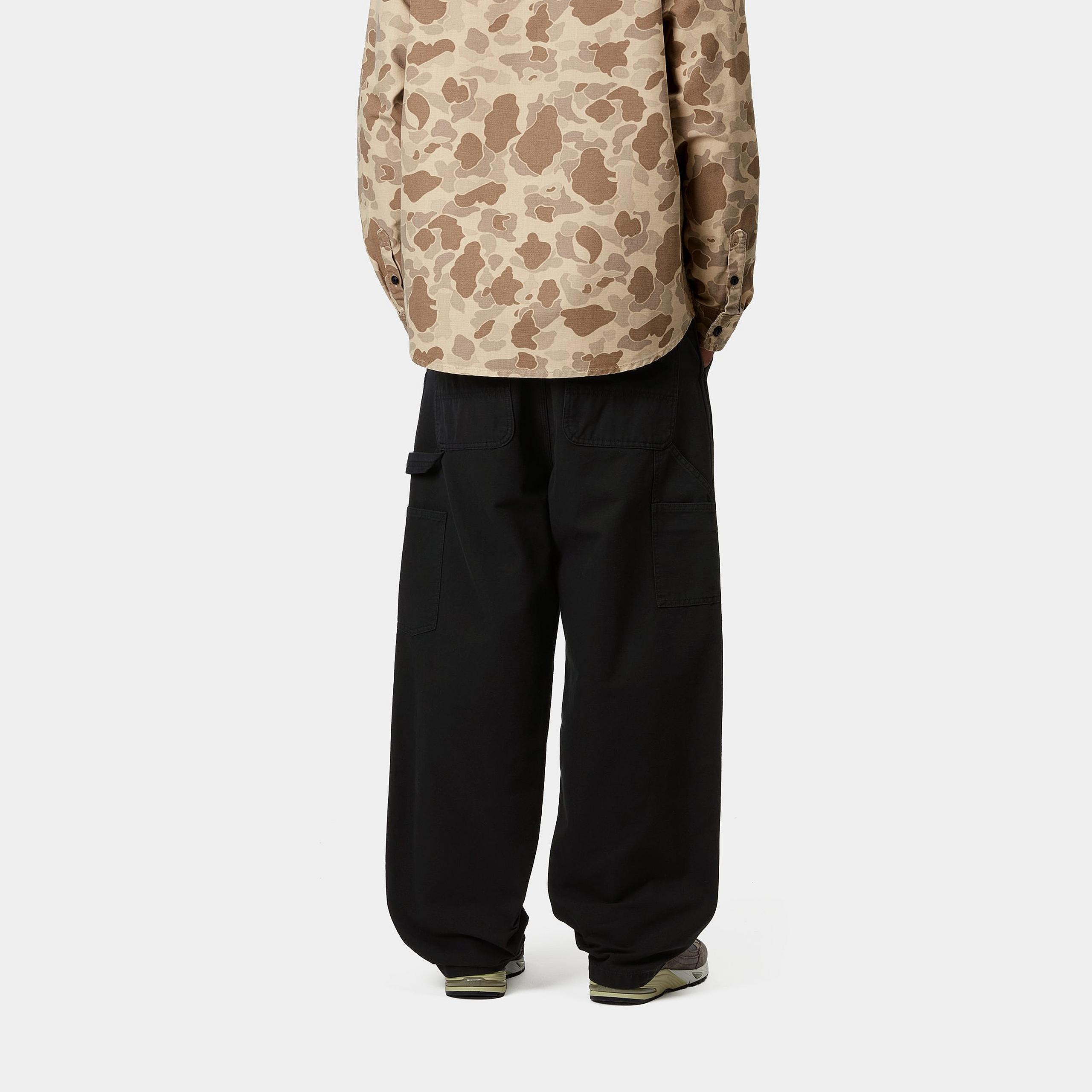 Carhartt Single Knee Straight-leg Organic Cotton-canvas Trousers In Black