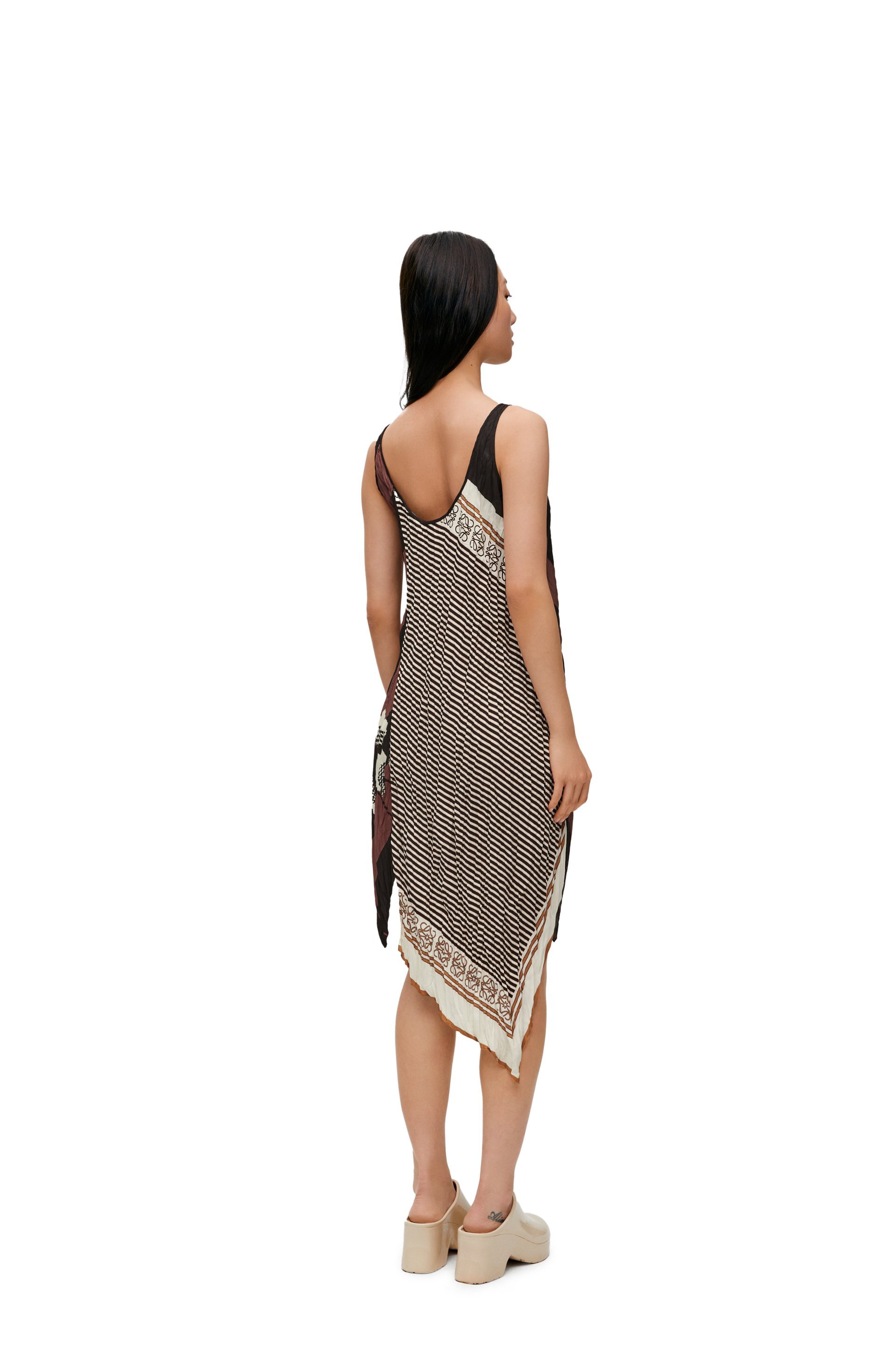 Loewe Printed Crinkled Midi Dress In Multicolor