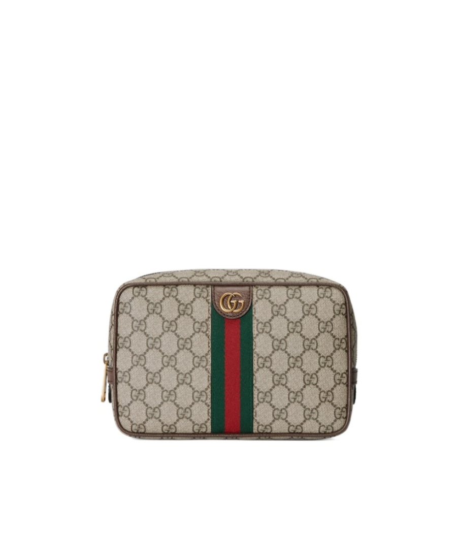 Gucci Savoy Toiletry Case With Web In Nude