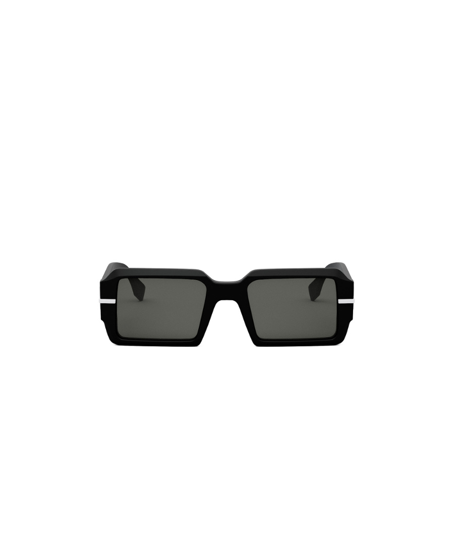 Fendi Graphy Acetate Rectangle Sunglasses In Black