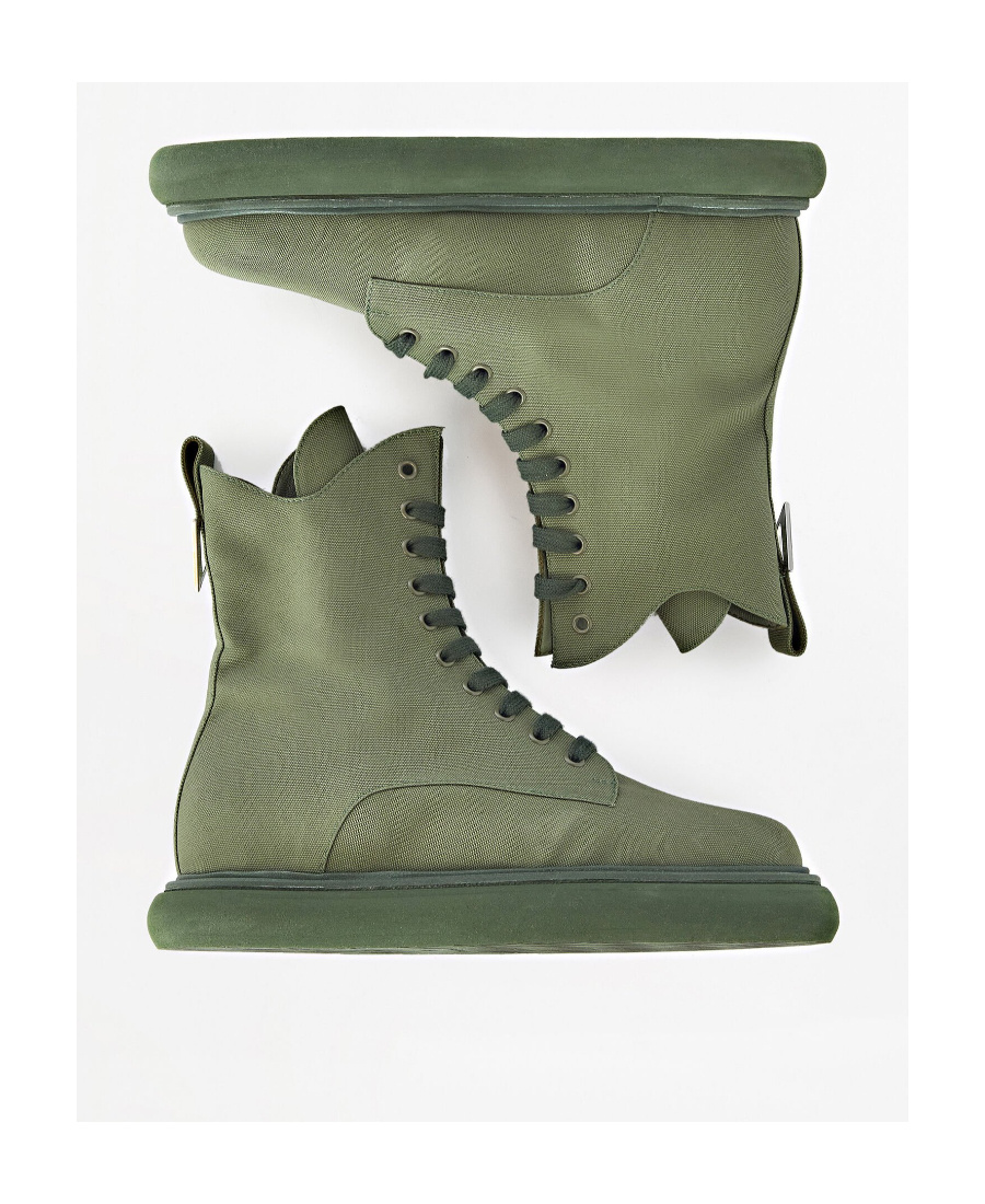 Shop Attico Selene Platform-sole Mid-calf Boots In Green