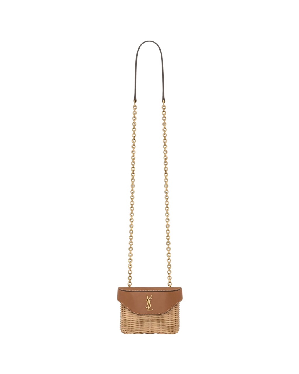 Saint Laurent June Micro Box In Osier In Brown