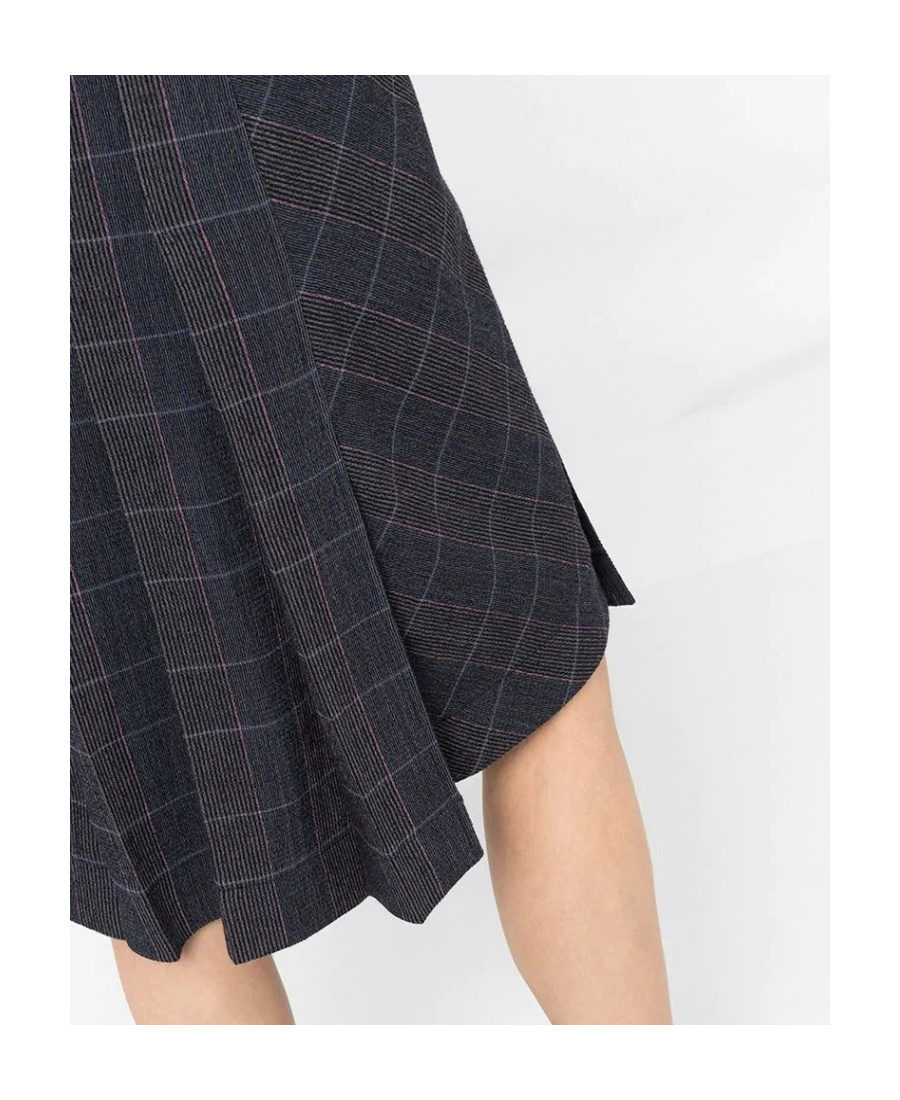 Chloé Checked Pleated Skirt In Black