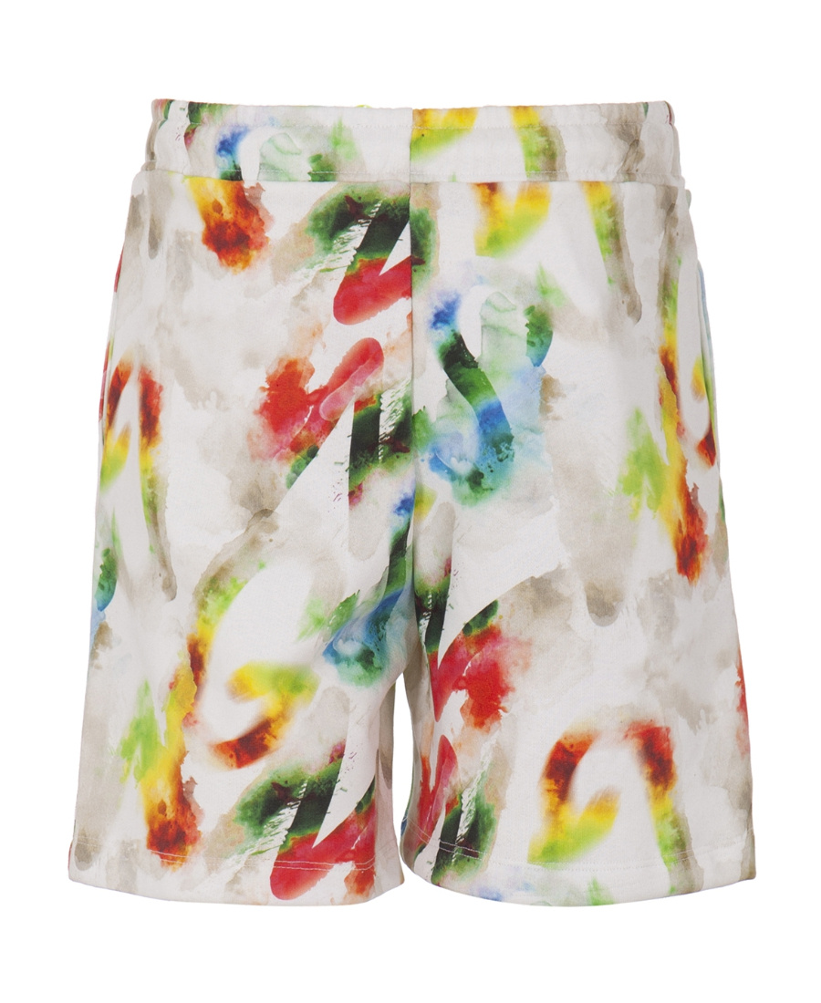 MSGM WATERCOLOUR-EFFECT COTTON BERMUDA SHORTS