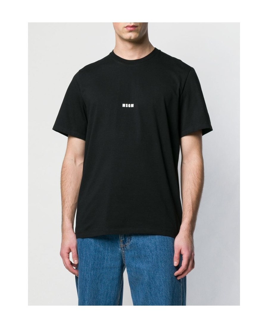 Msgm Viscose Pattern T-shirt In Black