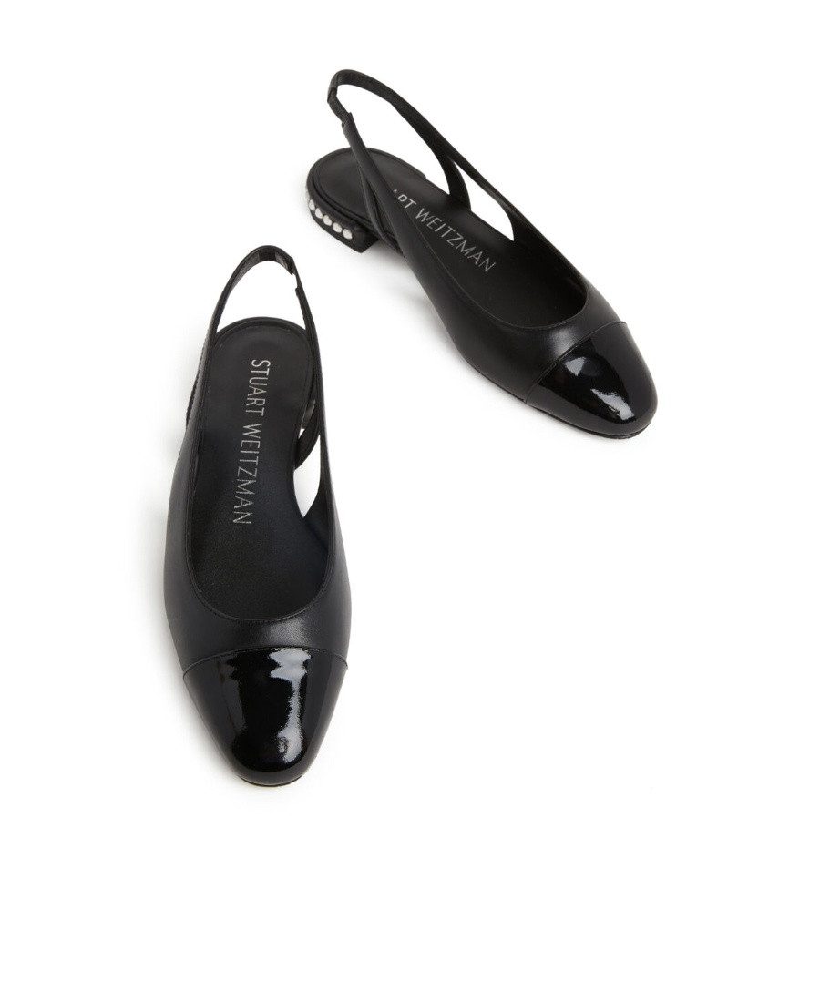 Stuart Weitzman Crystal Flat Shoes Black In Black