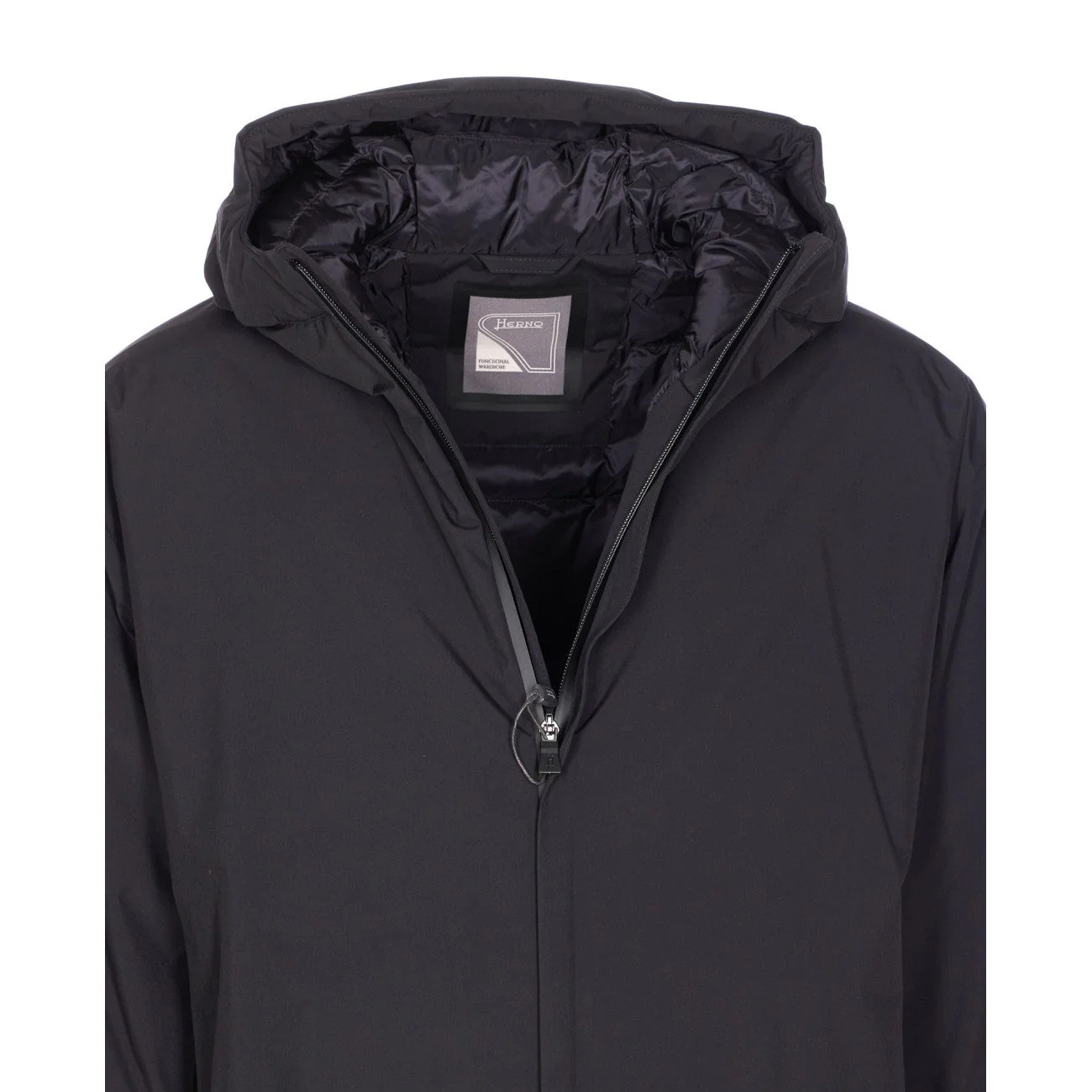 Herno Lightweight Hooded Down Jacket Pockets In Black