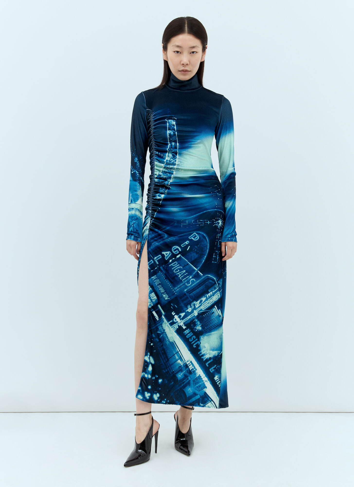 JEAN PAUL GAULTIER PIGALLE-PRINT VELVET DRESS