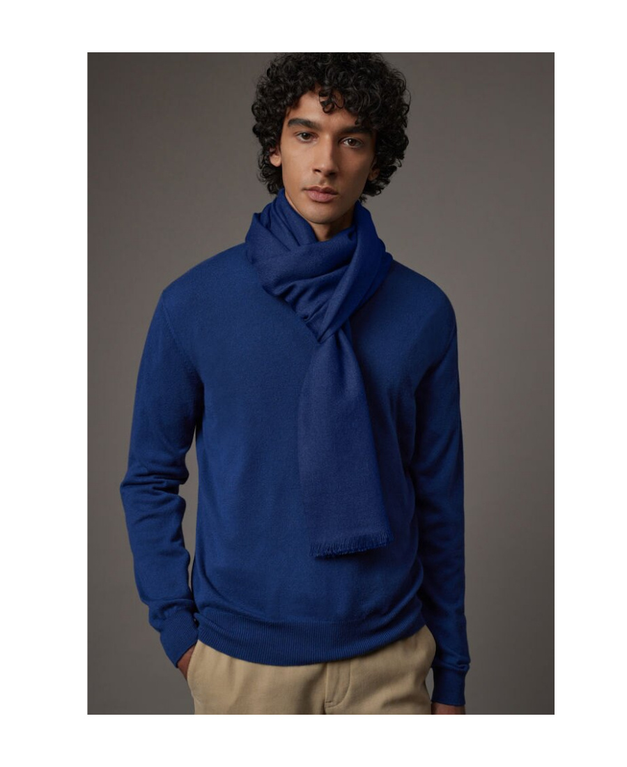 Loro Piana Plain Knitted Scarf In Blue