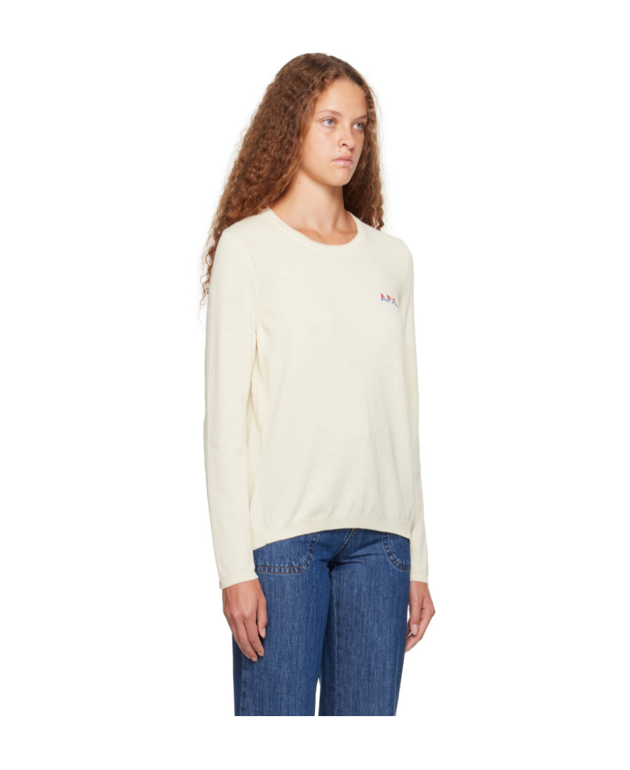 Apc Off-white Embroidered Sweater In Nude