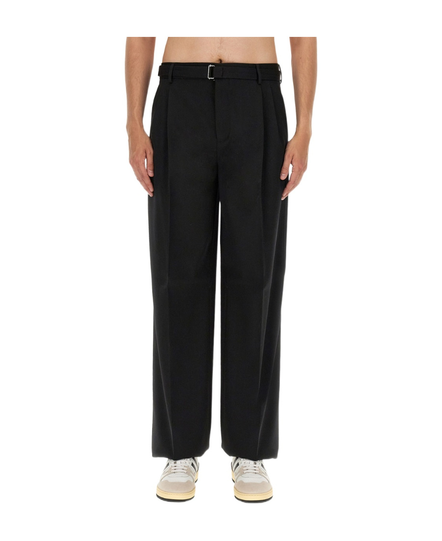 Lanvin Men Wide Leg Pants In Black