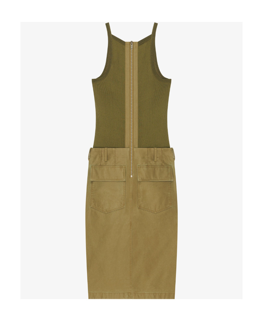 Givenchy Panelled Cargo Midi Dress In Green