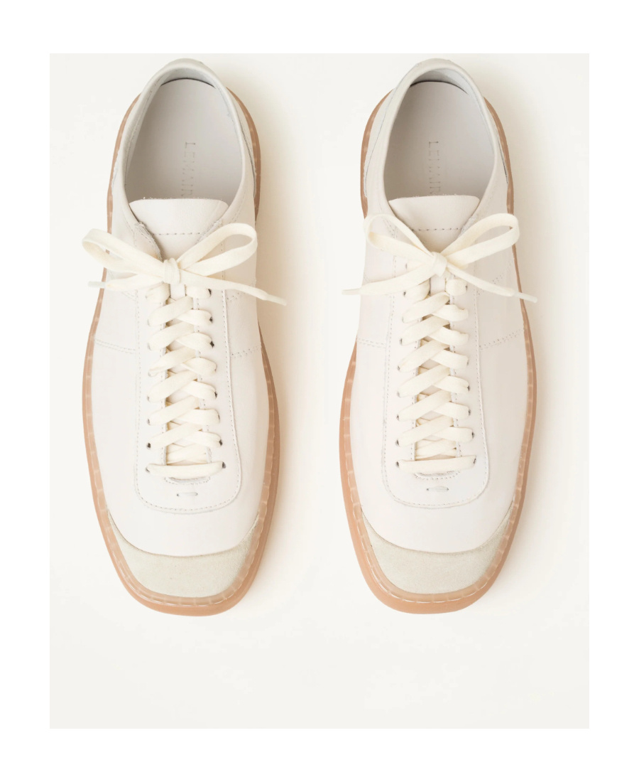 Lemaire Off-white Linoleum Basic Laced Up Sneakers In Nude