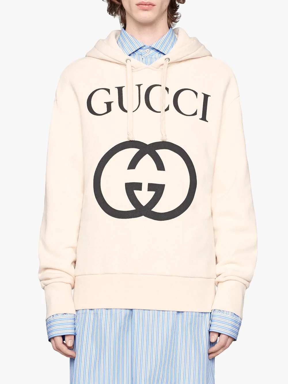 Gucci Interlocking G Hoodie In White