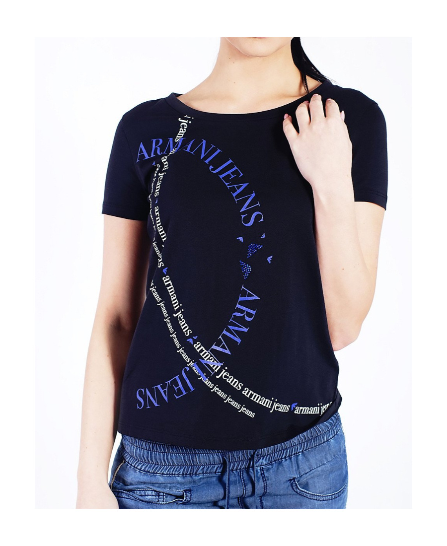 Shop Armani Jeans Logo Details T-shirt In Black