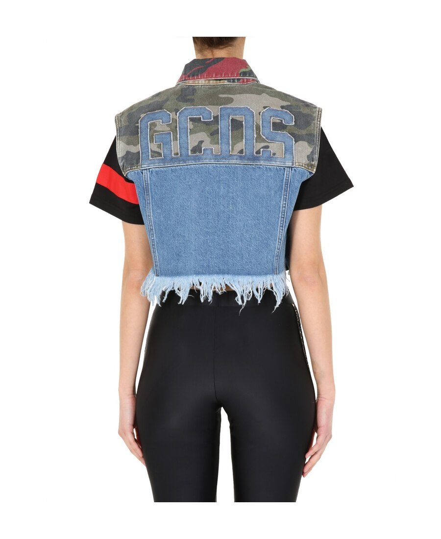 Gcds Patchwork Cropped Vest In Multicolor
