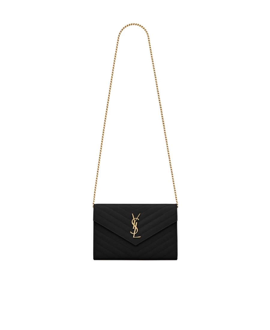 Saint Laurent Envelope Chain Crossbody Bag In Black