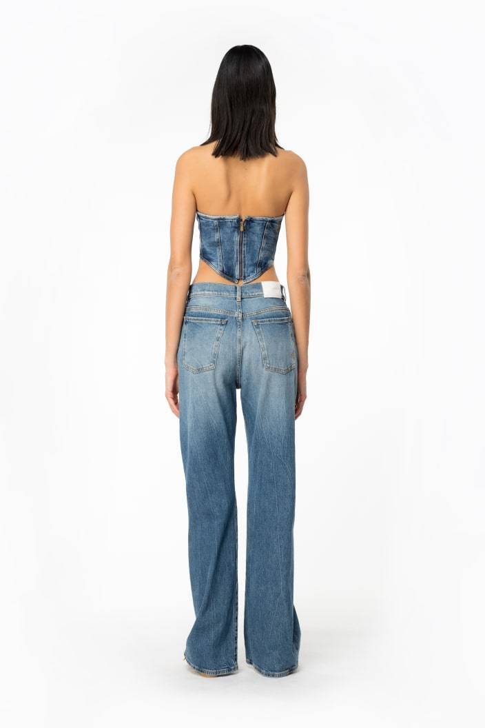 Pinko Top Mit Corsage In Blue