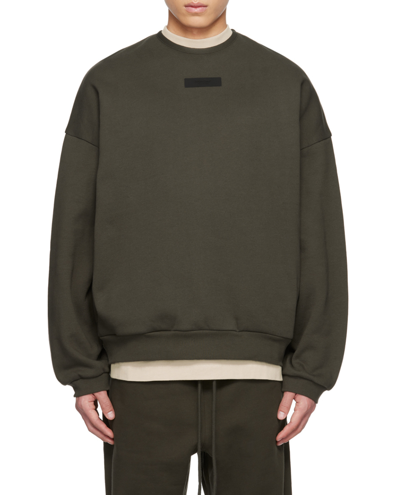 Essentials Logo-appliqué Round-neck Sweatshirt