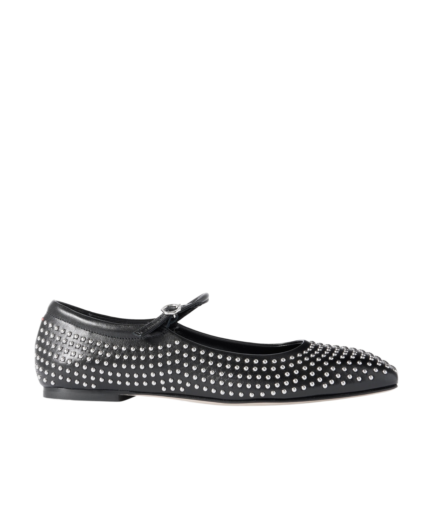 Aeyde Uma Studded Leather Mary Jane Ballet Flats In Black