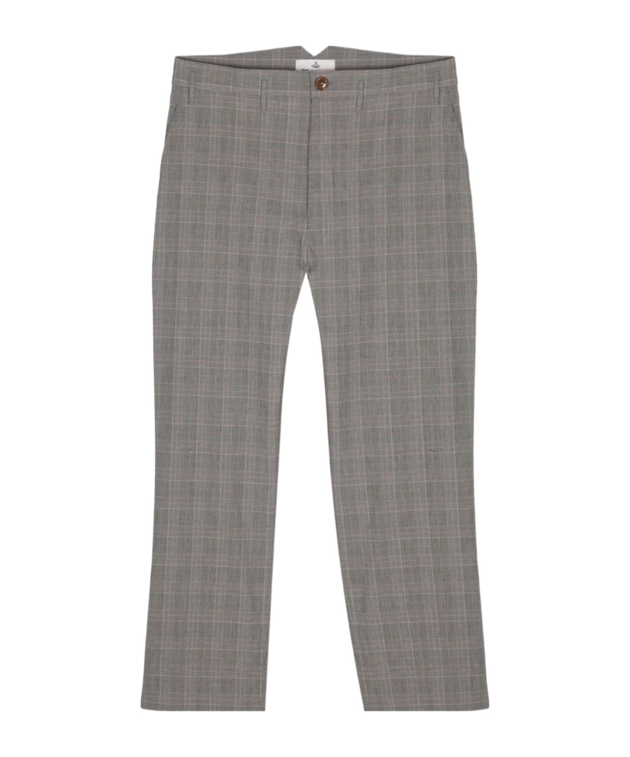 Vivienne Westwood Prince-of-wales-check Cropped Trousers In Gray