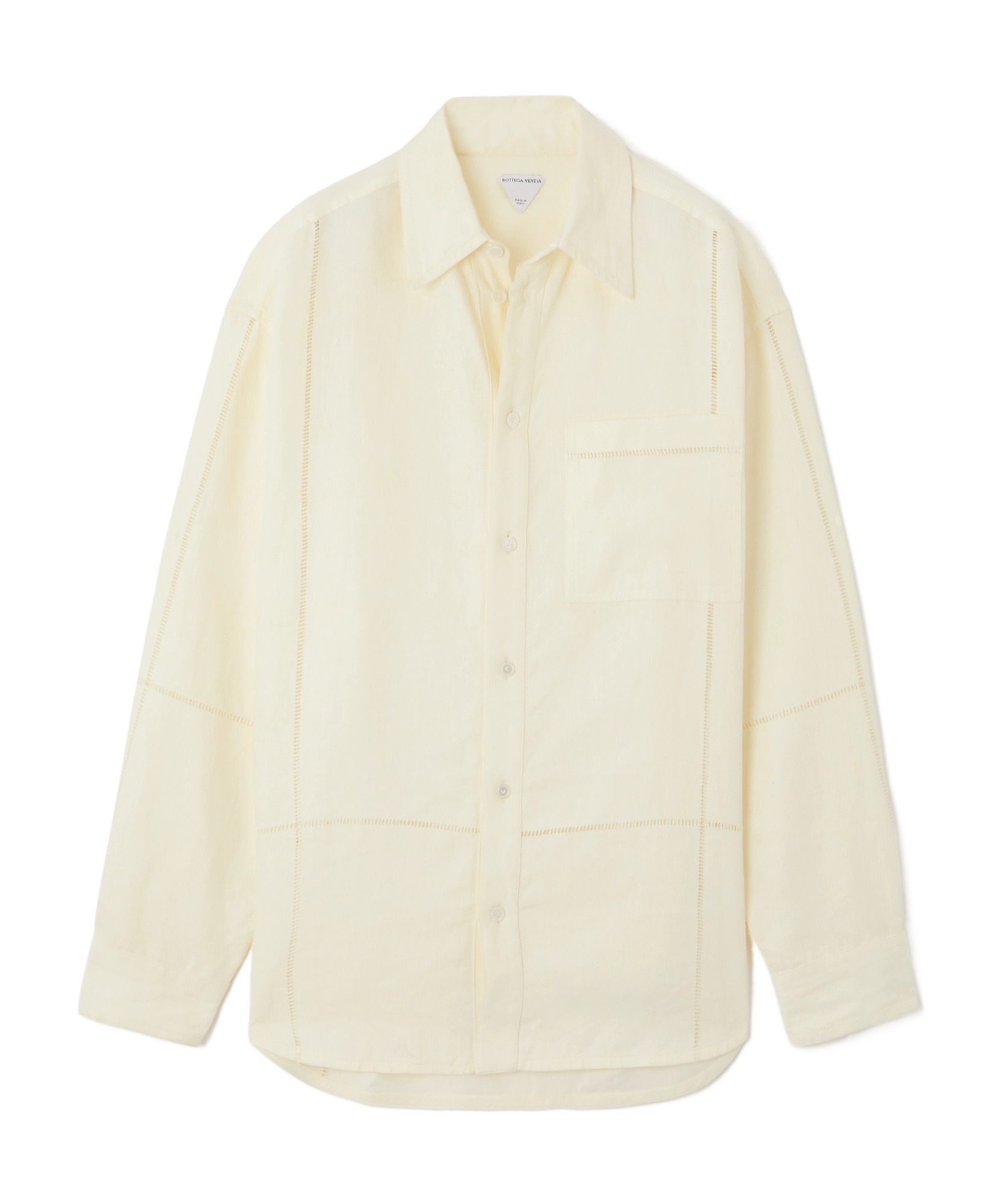 Bottega Veneta Embroidered Linen Shirt In White