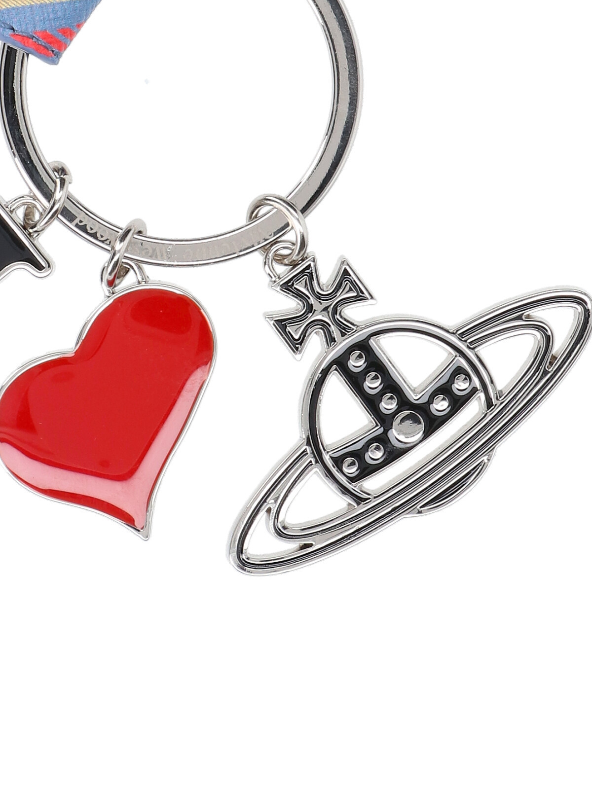 Vivienne Westwood Orb Keyring Plaid Detail In Multicolor