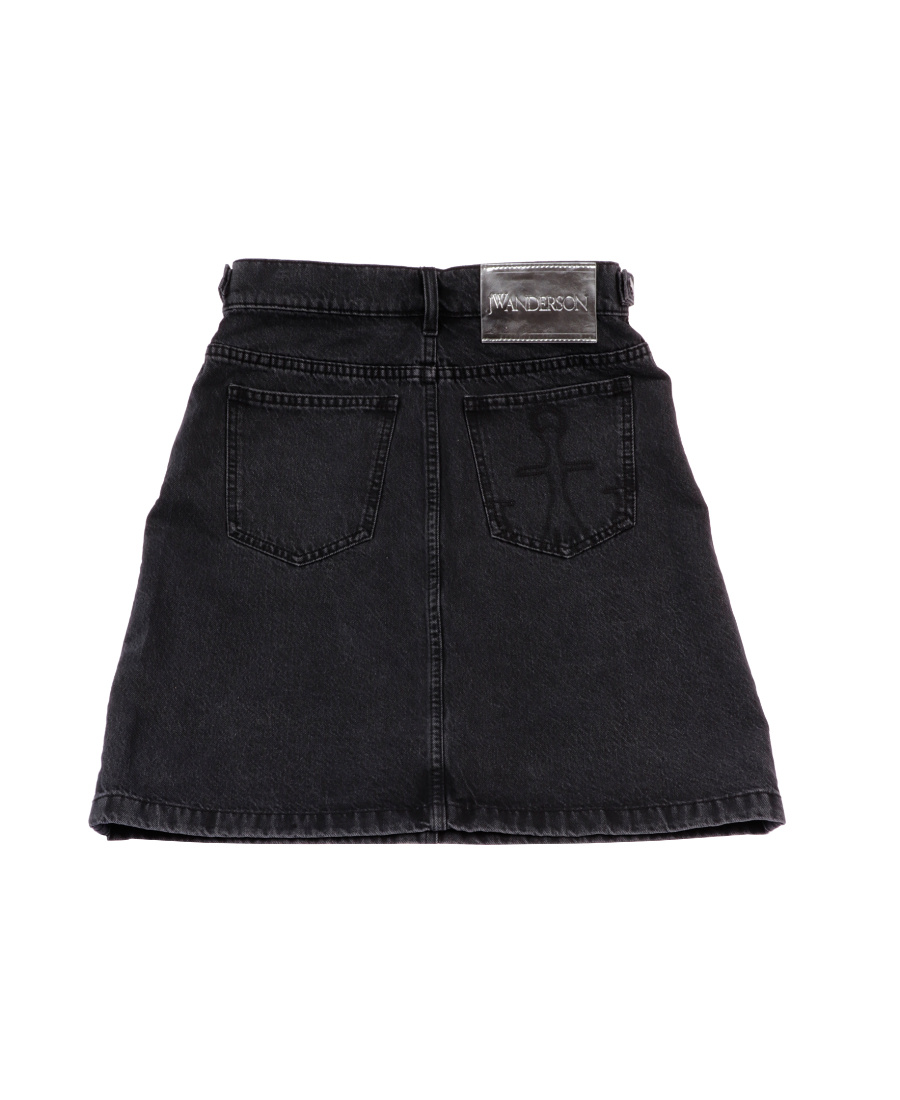 Jw Anderson Denim Midi Skirt In Black