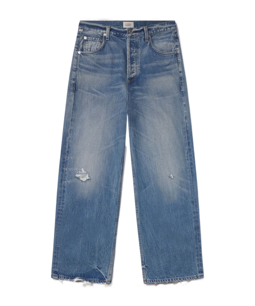 Citizen Of Humanity Ayla Raw-hem Baggy Jeans In Blue