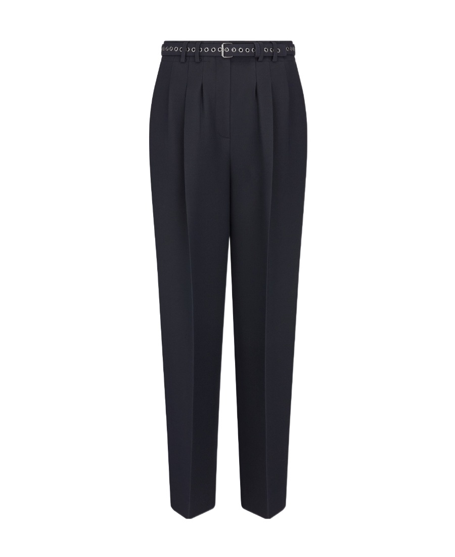 Dior Wool And Silk Pants Women In Black
